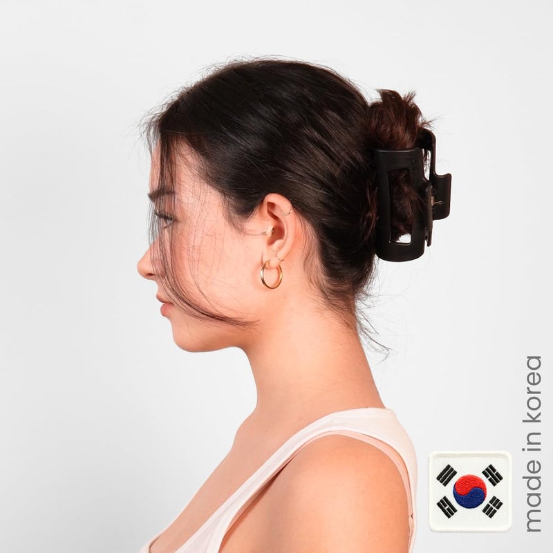 Mello The Original Hair Claw Clip Squishy Claw Clip Made in Korea Patent Pending 30021976 (Black, Medium) - Image 2